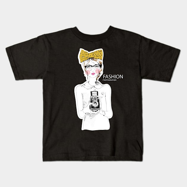 Fashion Photographer Kids T-Shirt by viSionDesign